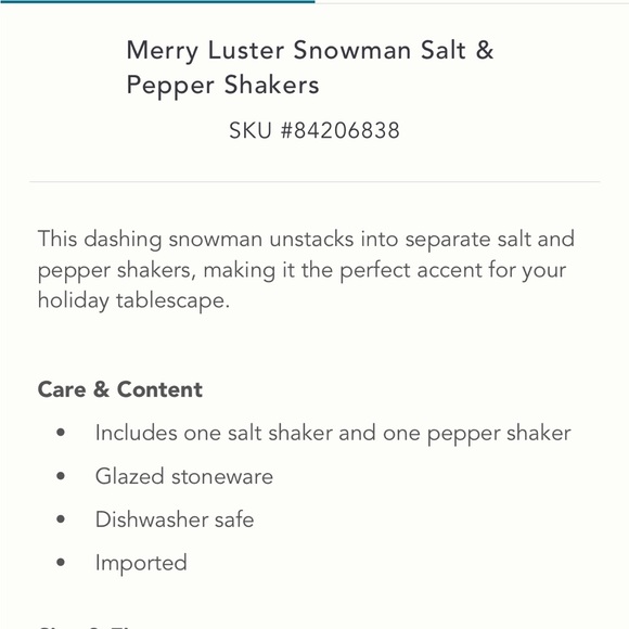 Glazed Snowman Salt & Pepper shaker - Picture 4 of 5